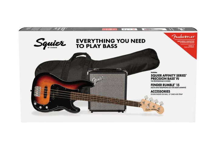 Squier Affinity Series Precision Bass PJ Pack - 3-Color Sunburst