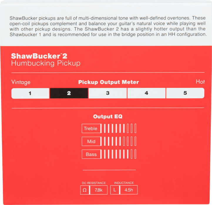 Fender ShawBucker 2 Bridge Humbucker Pickup - Zebra