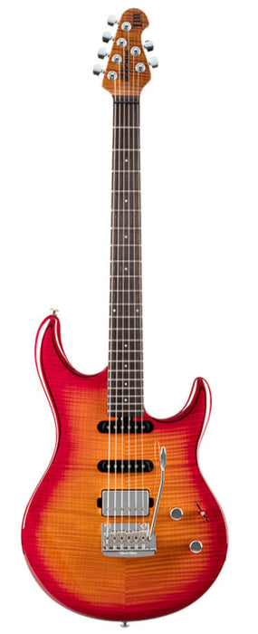 Ernie Ball Music Man Luke III HSS - Cherry Burst Flame