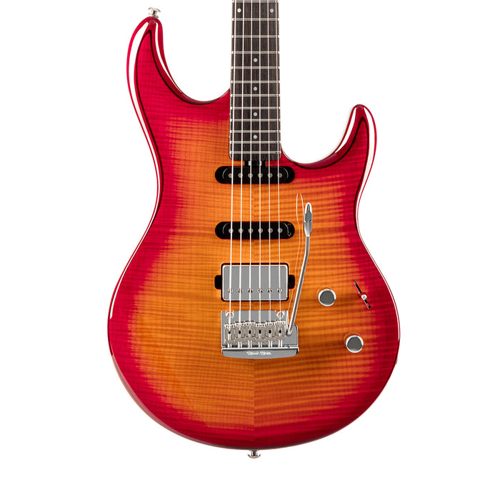 Ernie Ball Music Man Luke III HSS - Cherry Burst Flame